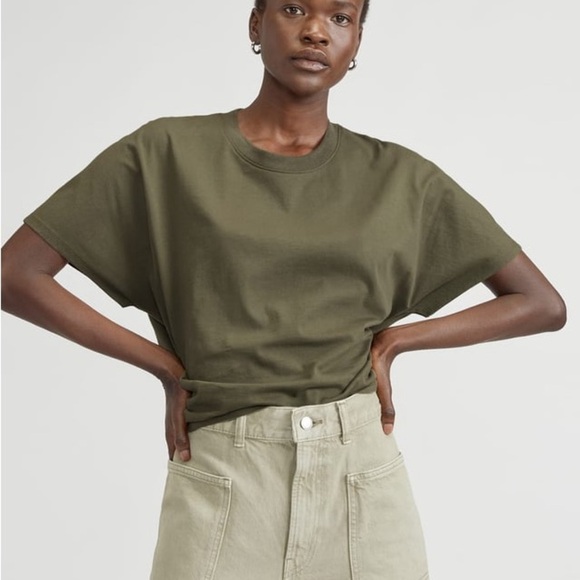 Everlane green t-shirt with open tie back size XS - Picture 1 of 11